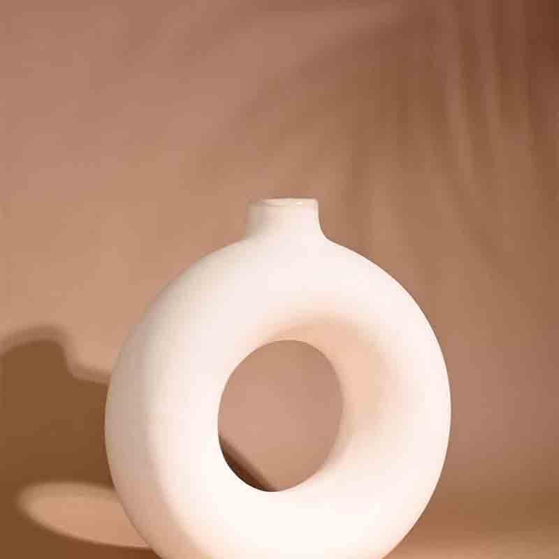Boho Donut Vase - White media 3