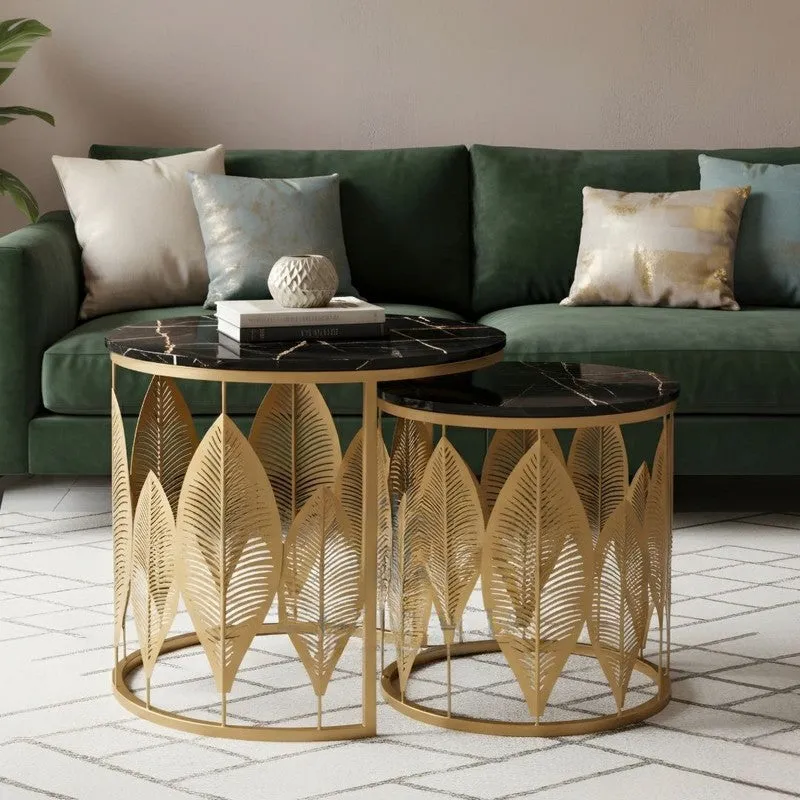 Kairo Curve Center Table (Brown & Black) - Set Of Two media 3