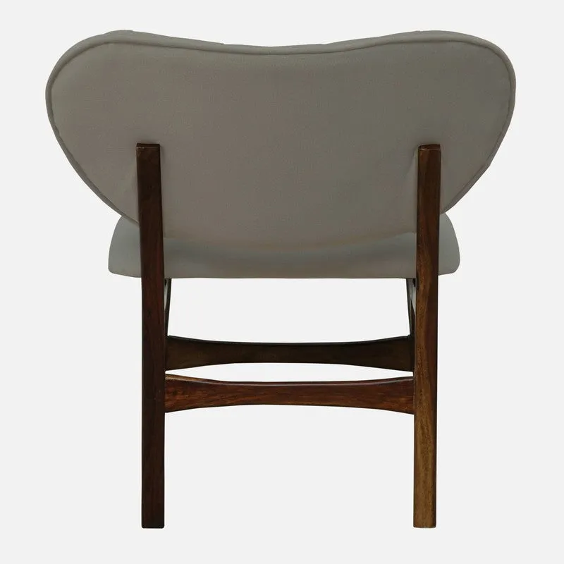 Racknest Rose Wood Accent Chair - Grey media 6