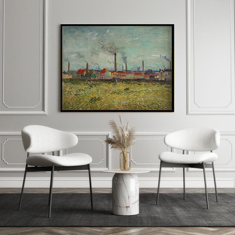Factories At Clichy By Vincent Van Gogh - Black Frame media 5