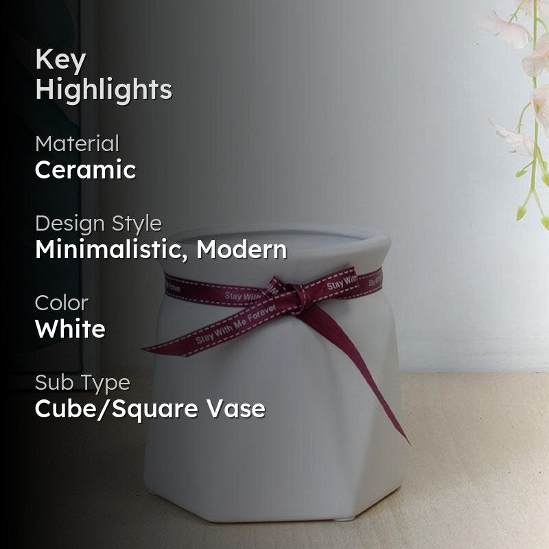 Quirky Contours Vase - White media 2