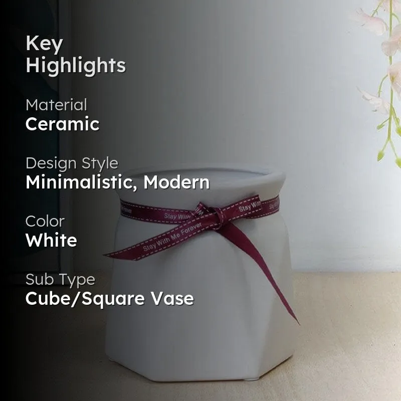 Quirky Contours Vase - White media 2