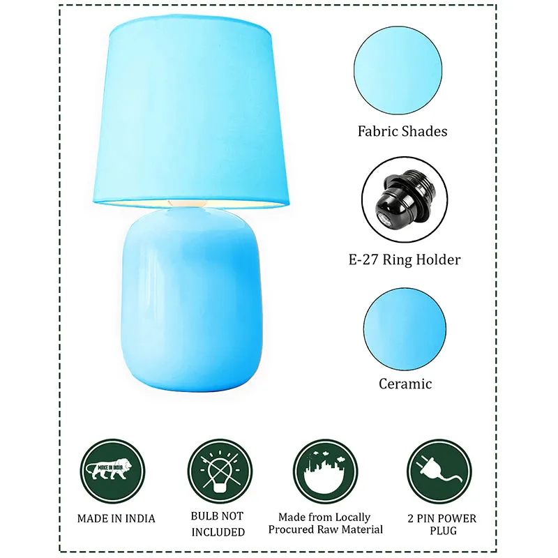 Ibex Ceramic Fabric Table Lamp - Blue media 3