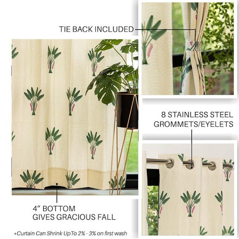 Urban Space Palm Lagoon Curtain (Green) - Set Of Two media 5