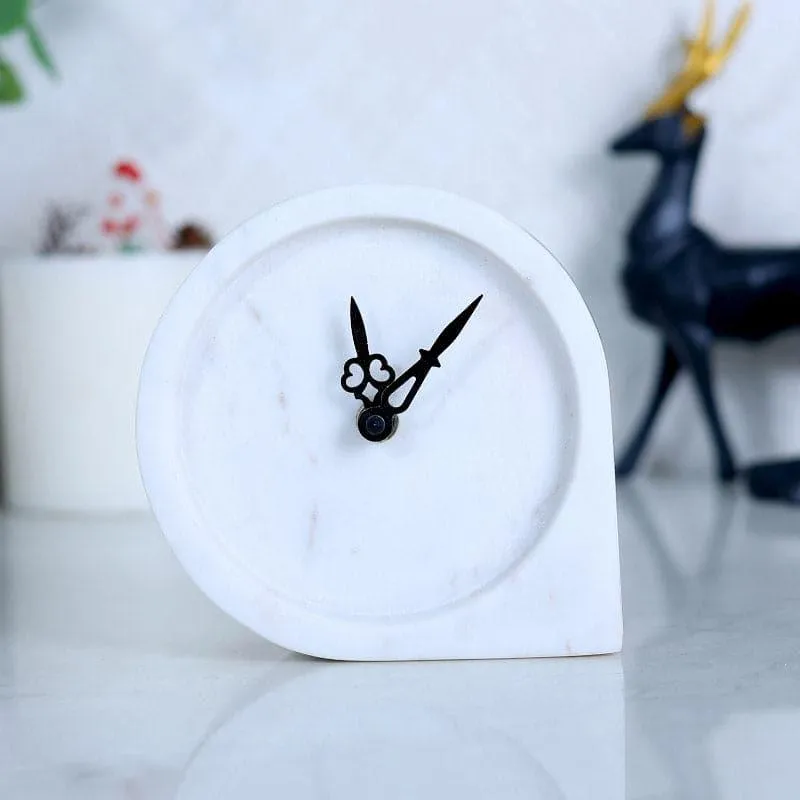 Maroda Hand Crafted Marble Table Clock media 1