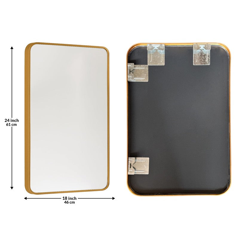 Gleamora Wall Mirror With Aluminium Frame - Gold media 8