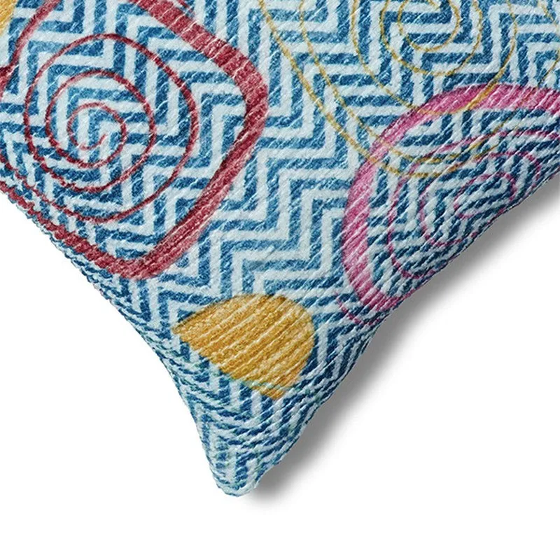 BlossomTrail Cushion Cover (Blue) - Set Of Five media 5