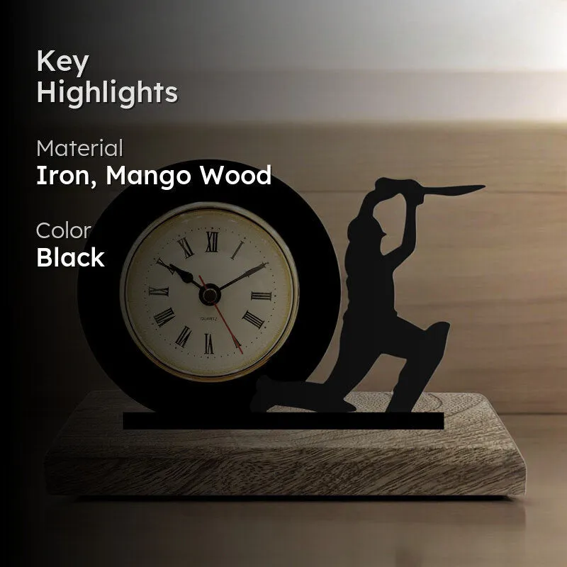 Wicket Watch Iron & Mango Wood Table Clock media 2