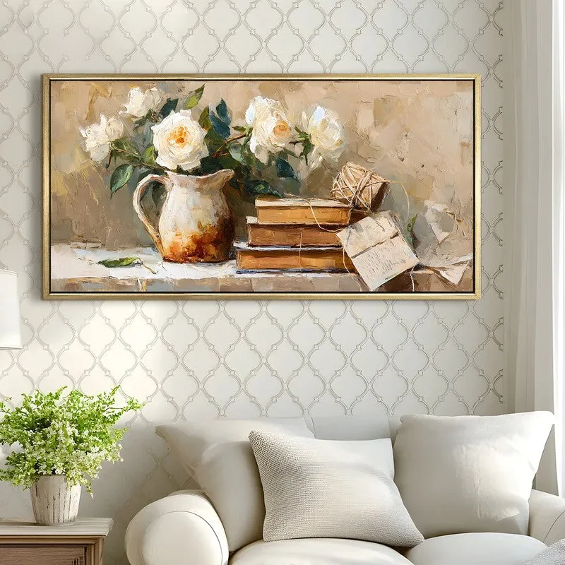 Cottage Petals Canvas Wall Painting With Frame media 4