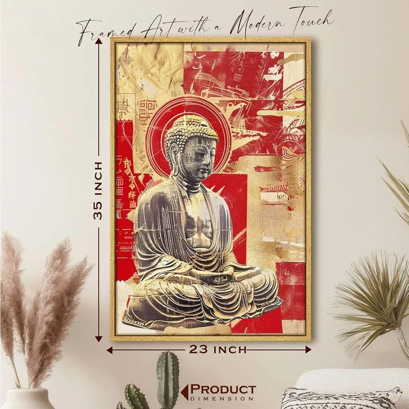 Crimson Buddha Wall Art With Frame media 8