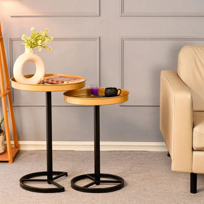 Zyro Nest Side Table (Black & Brown) - Set Of Two media 6