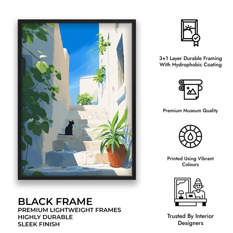 Shadow Stair Canvas Wall Painting - Black Frame media 9