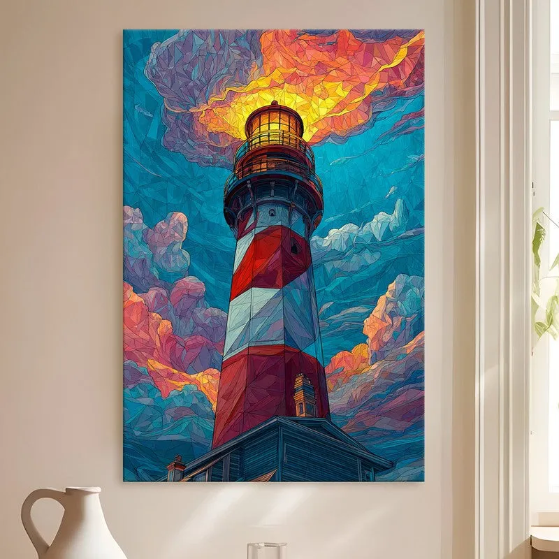 Coastal Glow Lighthouse Canvas Wall Art media 4