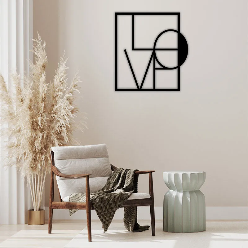 Love Square Black Iron Wall Accent media 1