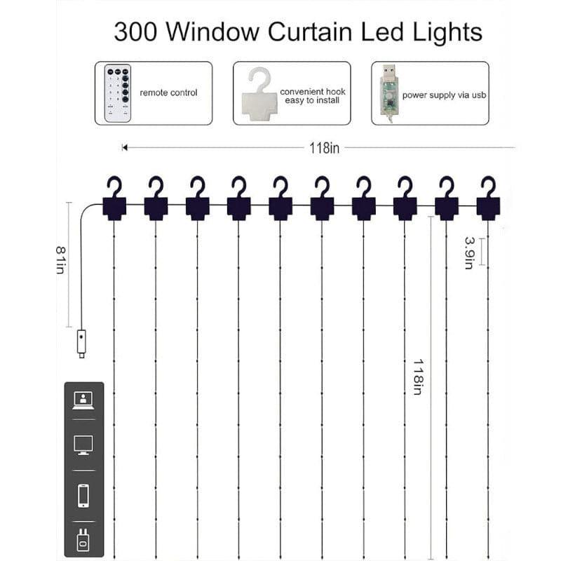 Warm Glow Curtain Lights media 4