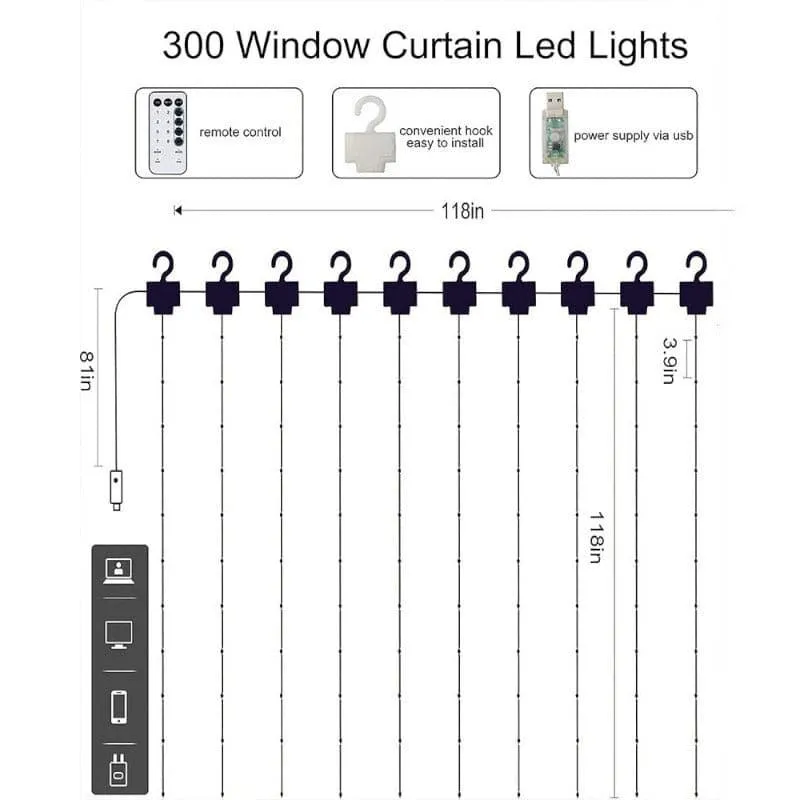 Warm Glow Curtain Lights media 4