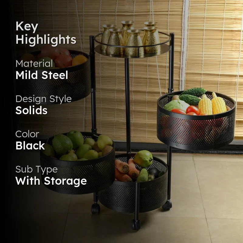 Meso Four Tier Storage Rack With Wheels media 2