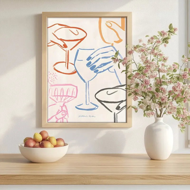 Wine Splash Archival Canvas Wall Art - Brown media 1
