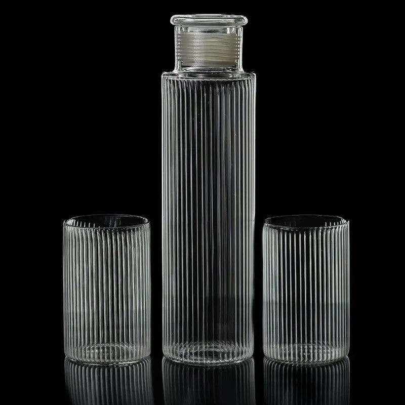 CrystalClear Glass Hydration Bottle With Glasses - Three Piece Set media 3
