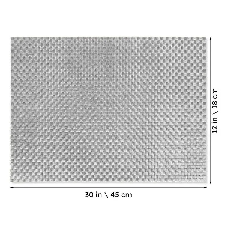 Vionne Silver Rectangle PVC Table Mats - Set Of Two media 7