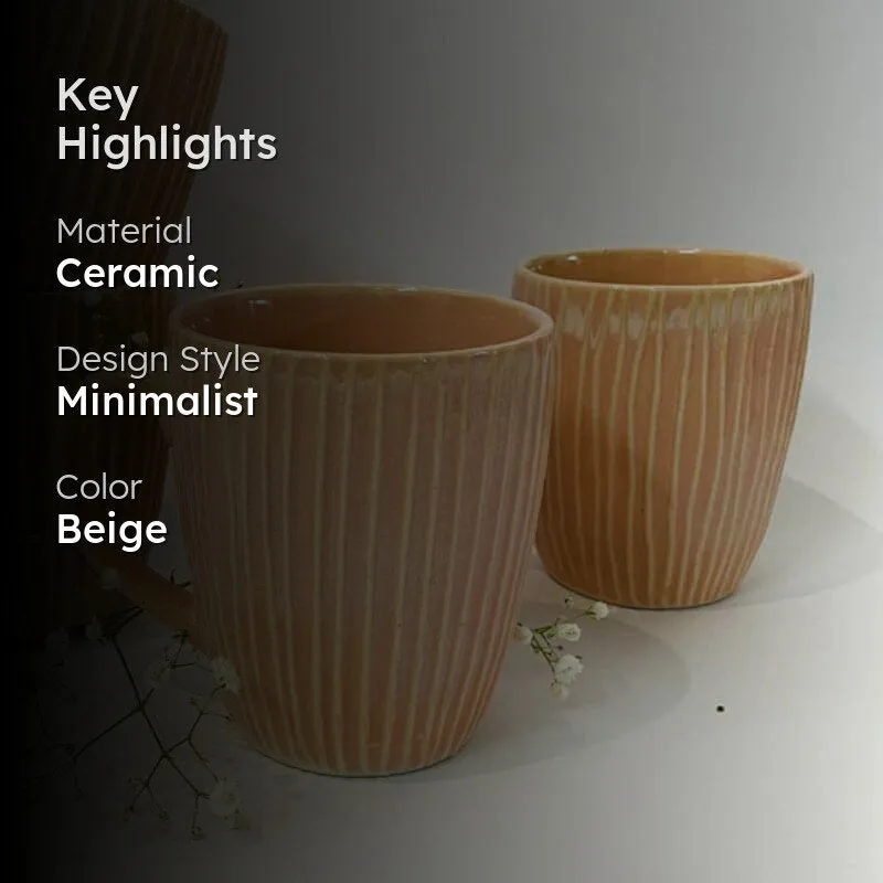 Stripe Ceramic Tea Cup media 2