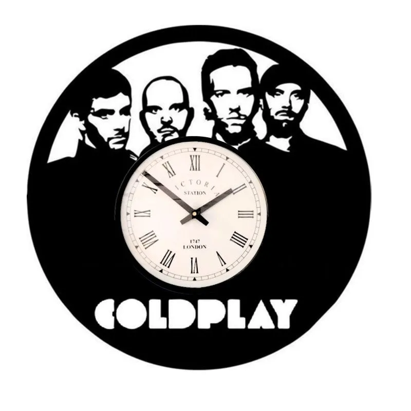 Coldplay Steel Analog Wall Clock - Black media 4