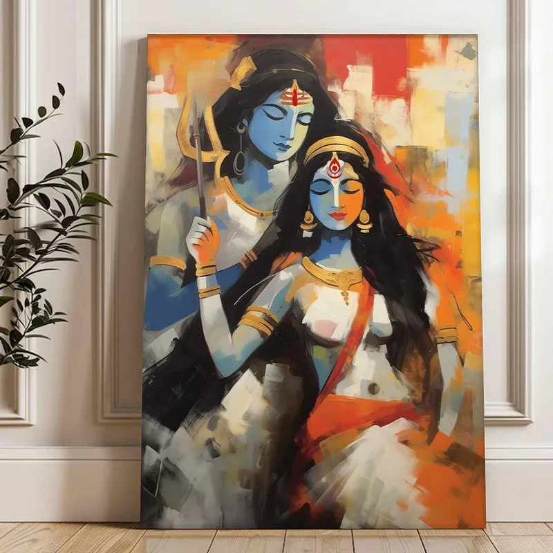 Shiva - Shakthi Canvas Wall Art media 4