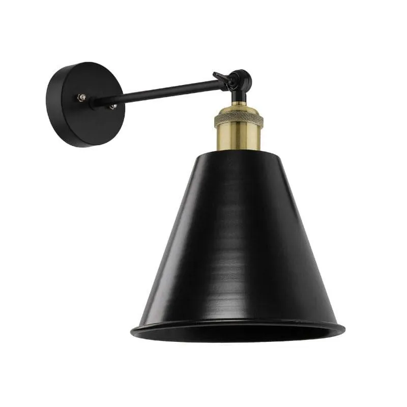 Harpo Cone Metal Wall Lamp - Black,Silver media 4