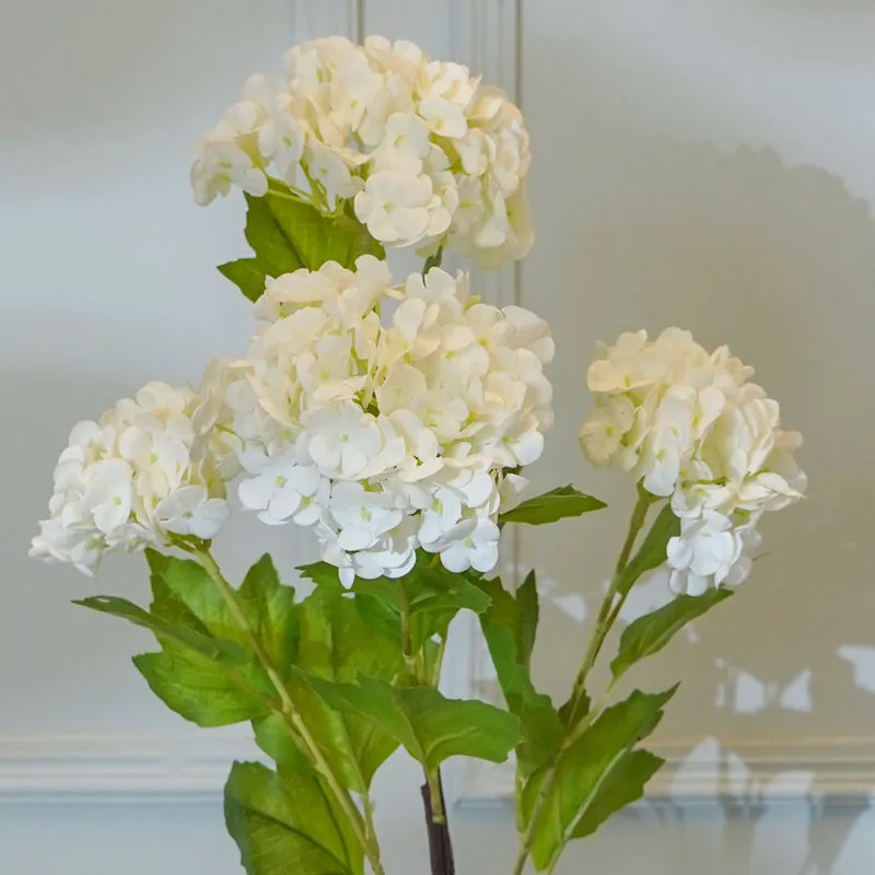 Faux Silicone Hydrangea Flower Stick (White) - 29 CM media 4
