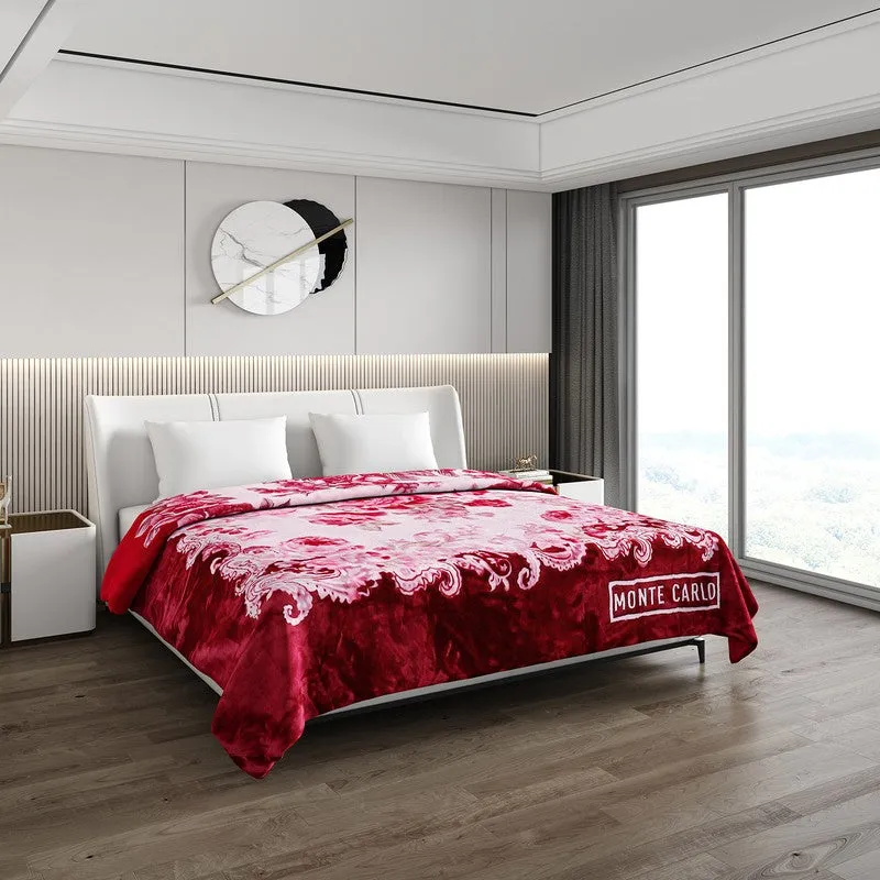 Monte Carlo Crimson Cascade Blanket (Maroon)- 800 GSM media 1