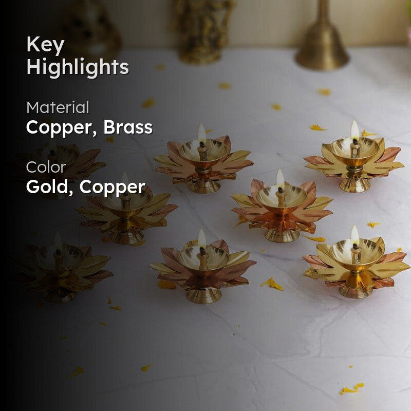 Dvija Pushp Diya - Set Of Eight media 2