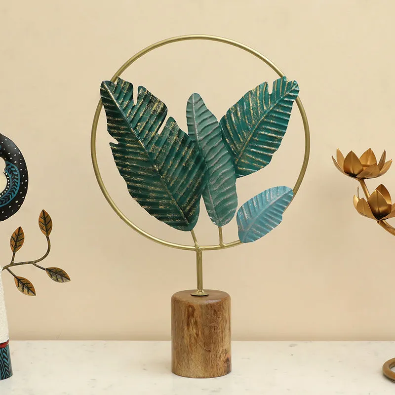 Fantine Metal and Wood Leaf Showpiece media 1