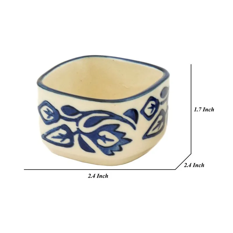 Savorelle Ceramic Dip Bowls (Blue,White ,40 mL Each) - Set Of Two media 5