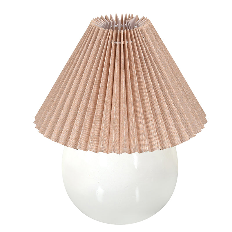 Ibex Pleated Fabric Table Lamp - Peach,White media 4