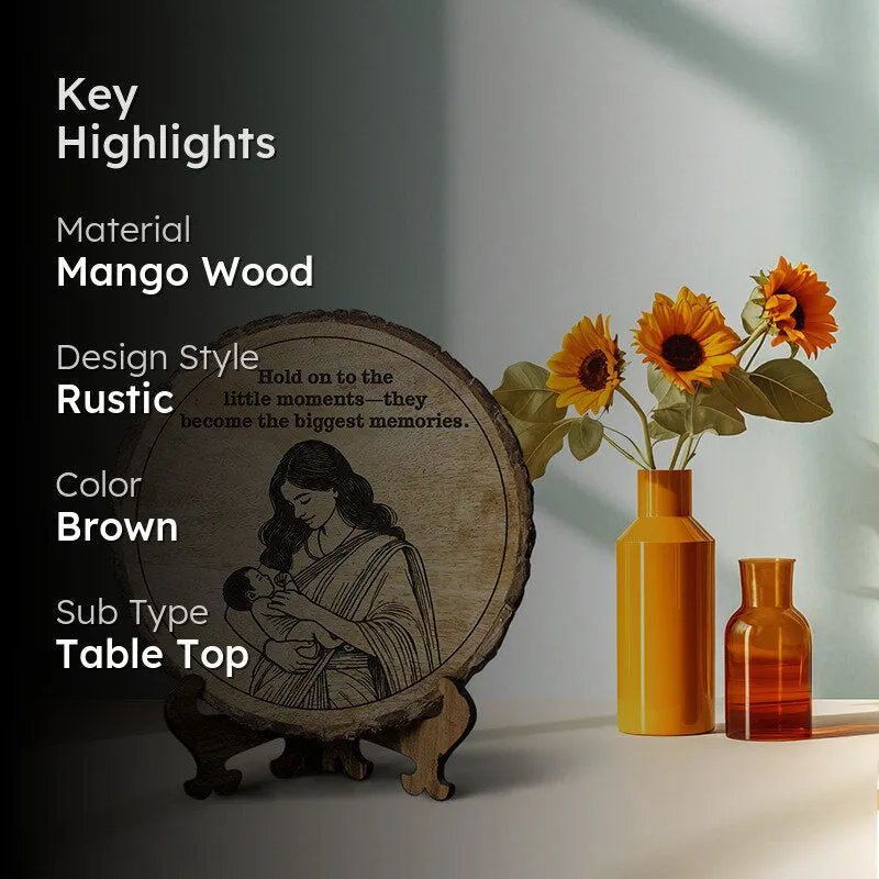 Little Moments, Big Memories Wood Showpiece - Round media 2