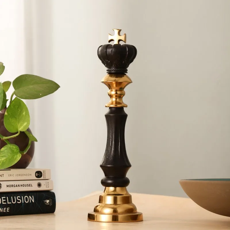 Victoris King Chess Piece- Gold,Black media 1