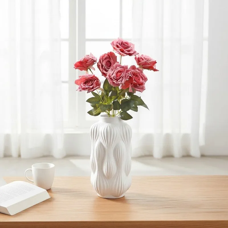 Floraura Rose Fabric Artificial Flower - Pink media 1