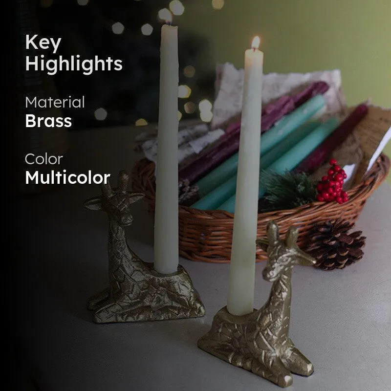 Longneck Glow Brass Candle Holder - Set Of Two media 2