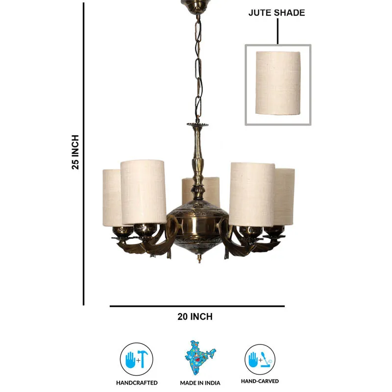 Arabian Cylindrical Golden Antique Ceiling Lamp media 6