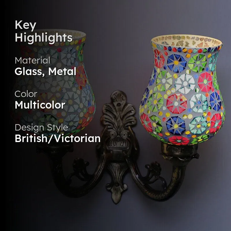Zava Twinner Mosaic Glass & Metal Wall Lamp media 2