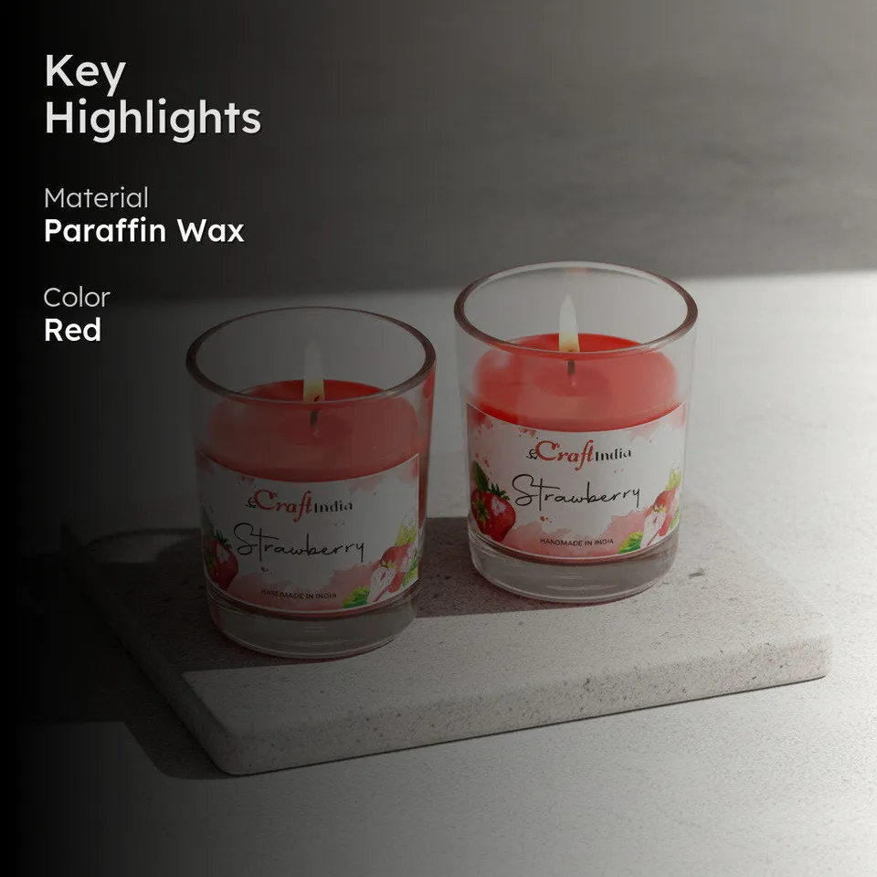 Seema Strawberry Scented Candle - Set Of Two media 2