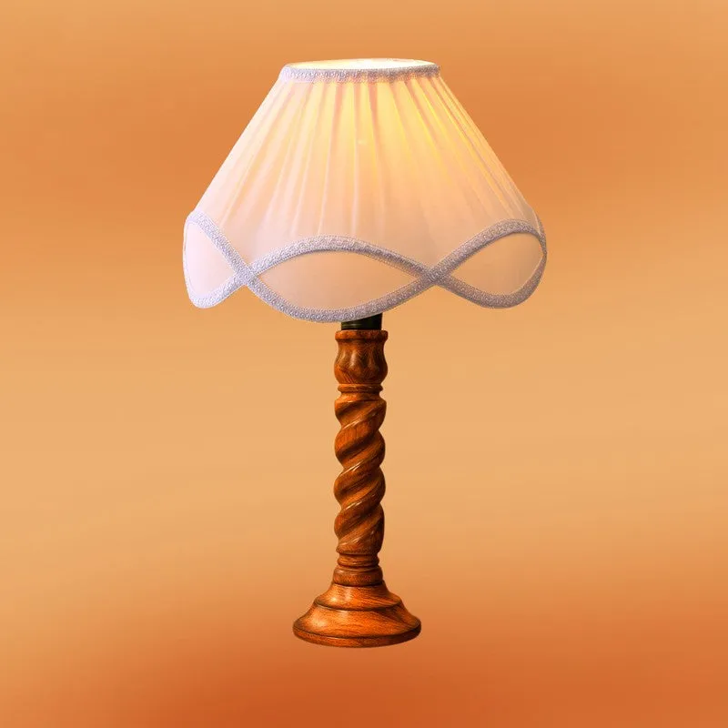 Elvane Myra Wooden Table Lamp - White media 6