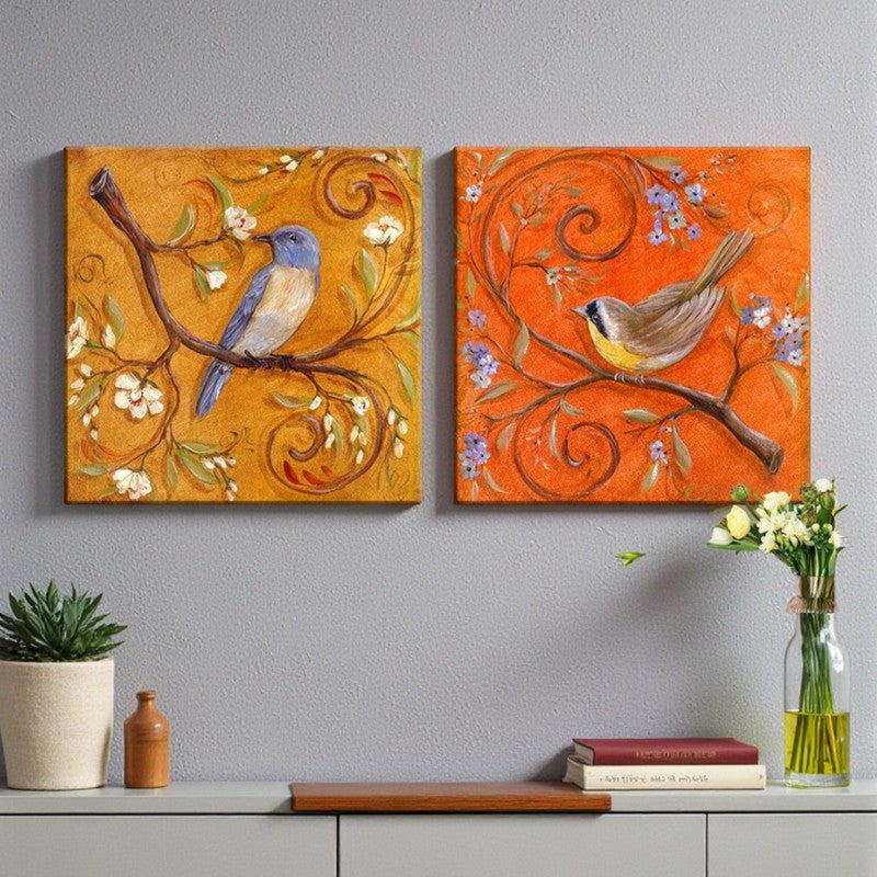 Kasper Cotton Canvas Wall Art - Set Of Two