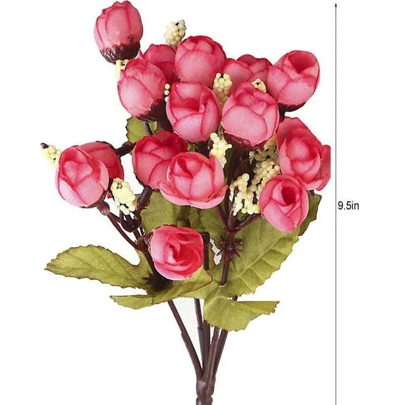 Faux Rose Floral Stick - Dark Pink media 5