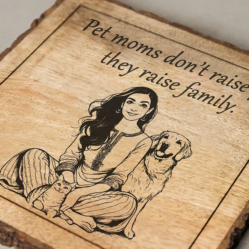 Pet Moms Wooden Showpiece - Square media 4
