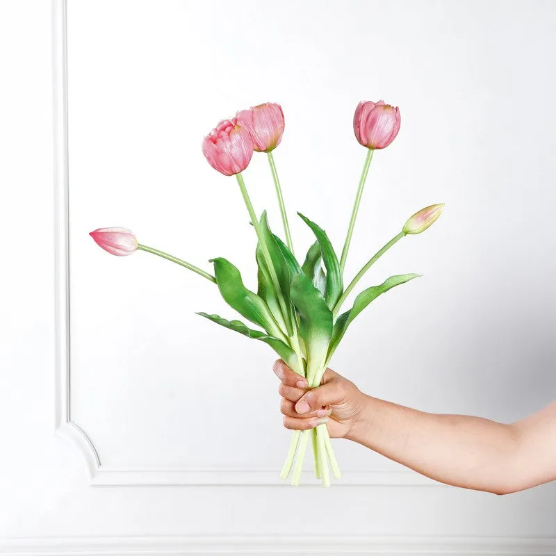 Tulip Artificial Flower Bunch - Pink media 5