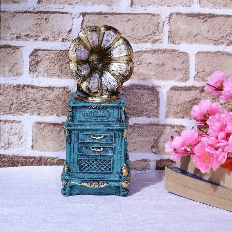 Vintage Music Box Table Accent - Blue media 1