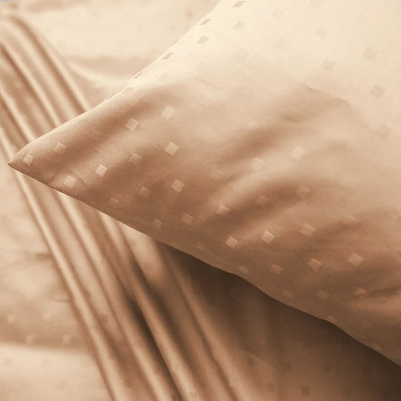 Swiss Dot Cotton Pillow Cover (Almond,300TC) - Set Of Two media 5