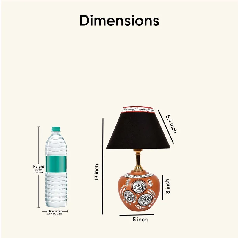 Parva Handcrafted Terracotta Table Lamp - Multicolor media 10