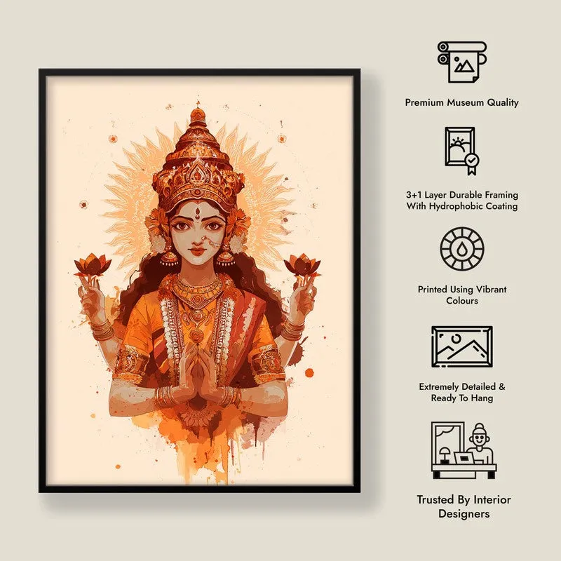 Divine Grace of Goddess Mahalaxmi Archival Paper Wall Art media 8